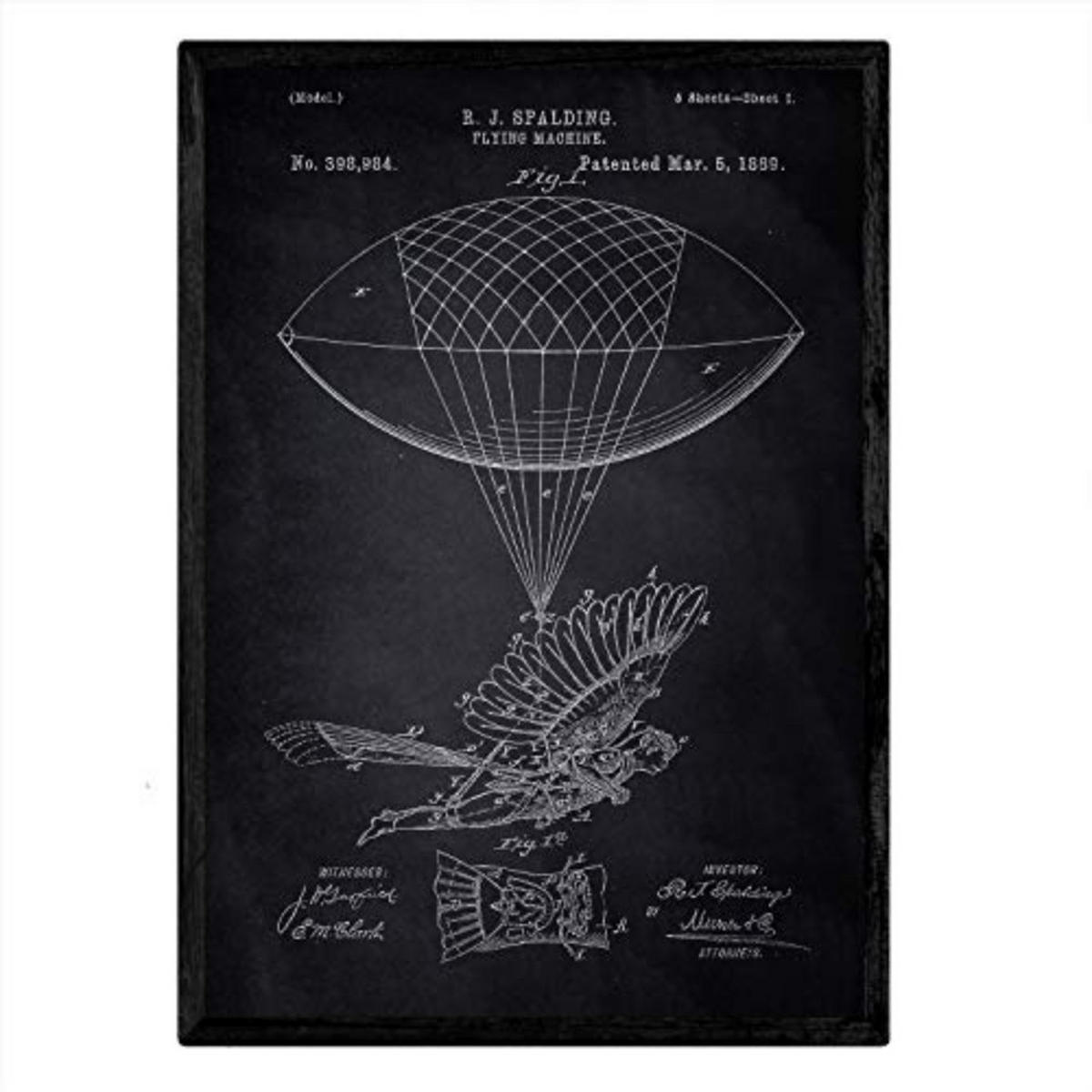 POSTER Menschlicher Zepelin Patent A3 Rahmenlos - Klar, Papier (29.7/5/42cm) - Nacnic