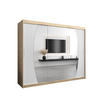 SCHWEBETÜRENSCHRANK 200/250/62 3-türig - Silberfarben/Weiß, Holz/Kunststoff (250/200/62cm) - Abiks Möbel