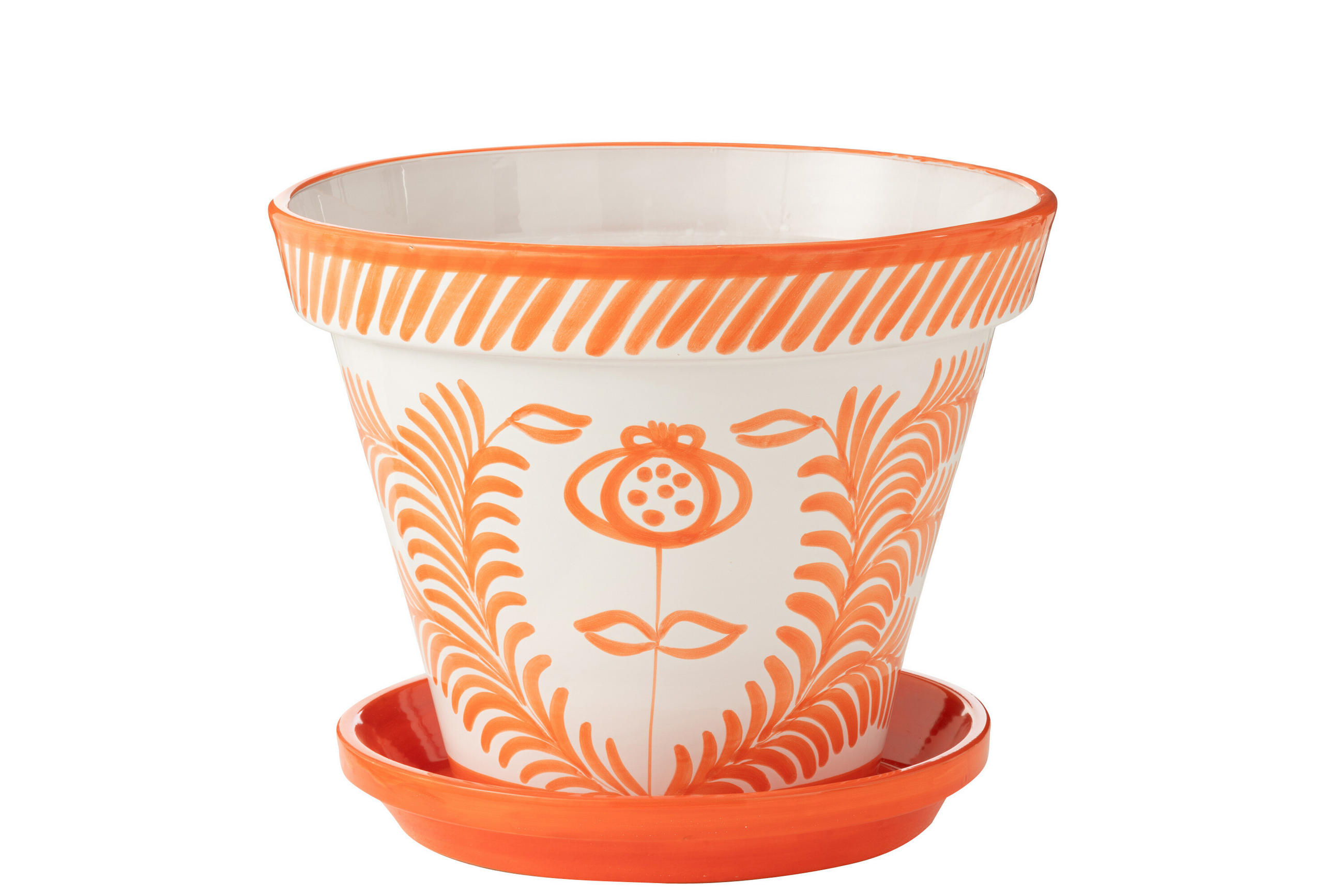 BLUMENTOPF GRANADA PATTERN - Töpferei - Orange - L - Ø 50 cm - Multicolor, Keramik (50/40cm) - J-Line