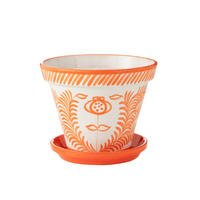 BLUMENTOPF GRANADA PATTERN - Töpferei - Orange - L - Ø 50 cm - Multicolor, Keramik (50/40cm) - J-Line
