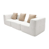 WOHNZIMMERSOFA Eden Simple 3-Sitzer - Weiß Sand - Beige, Textil (92/71/92cm) - COCO Living