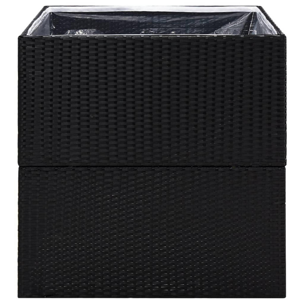 PFLANZKÜBEL Schwarz 80/80/80 Cm Poly Rattan - Schwarz, Kunststoff (80/80/80cm) - vidaXL