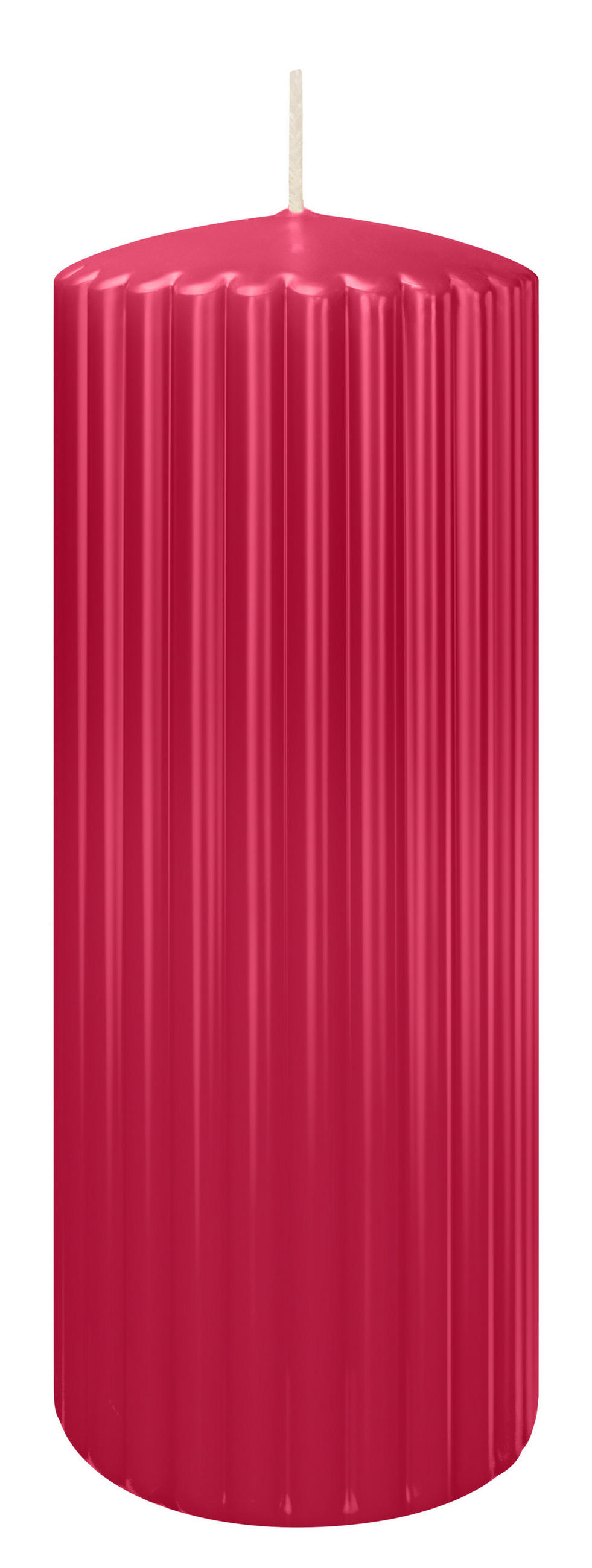 RILLEN KERZEN Magenta 200 x Ø 80 mm, 4 Stück - Magenta, Paraffin (8/20/20cm) - Wiedemann Kerzen