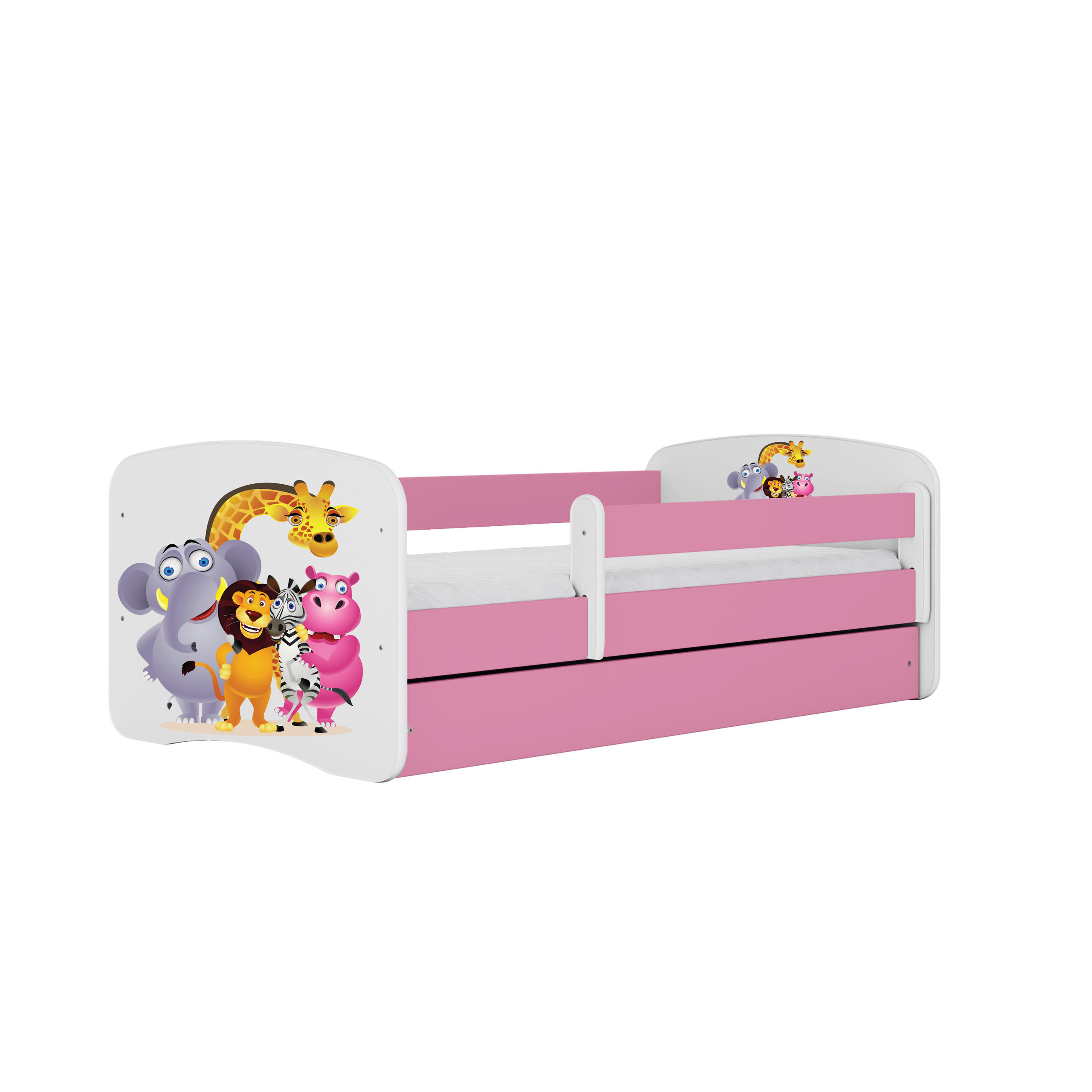 KINDERBETT Zoo mit Schublade 160/80 90/61/164 - Rosa, Holzwerkstoff (80/160cm) - RAUMHIRSCH FURNITURE