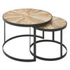 COUCHTISCH 2er Set Massivholz Metall Platzsparend Handgefertigt ESINO, Braun 60x60x40 cm - Schwarz/Braun, Holz/Metall (60/60/40cm) - KADIMA DESIGN