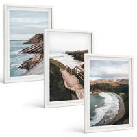BILDER SET 3er Set - 40x60 cm Weißer Rahmen - Klippenblicke, Strandlandschaften - Weiß, Kunststoff (40/60cm) - TULUP