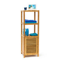 BADREGAL - Hellbraun, Holz (36.5/110/33cm) - Relaxdays