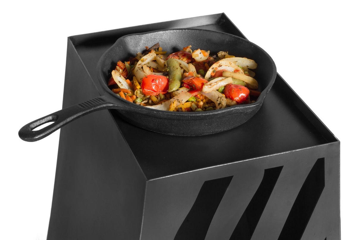 GARTENOFEN Utah Stahl schwarz 108 cm - Schwarz, Metall (50/108/33cm) - Mr. Deko