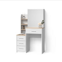 SCHMINKTISCH Loreta Weiß/Sonoma 80 cm - Weiß/Sonoma Eiche, Holzwerkstoff (80/131.6/36cm) - Livinity®
