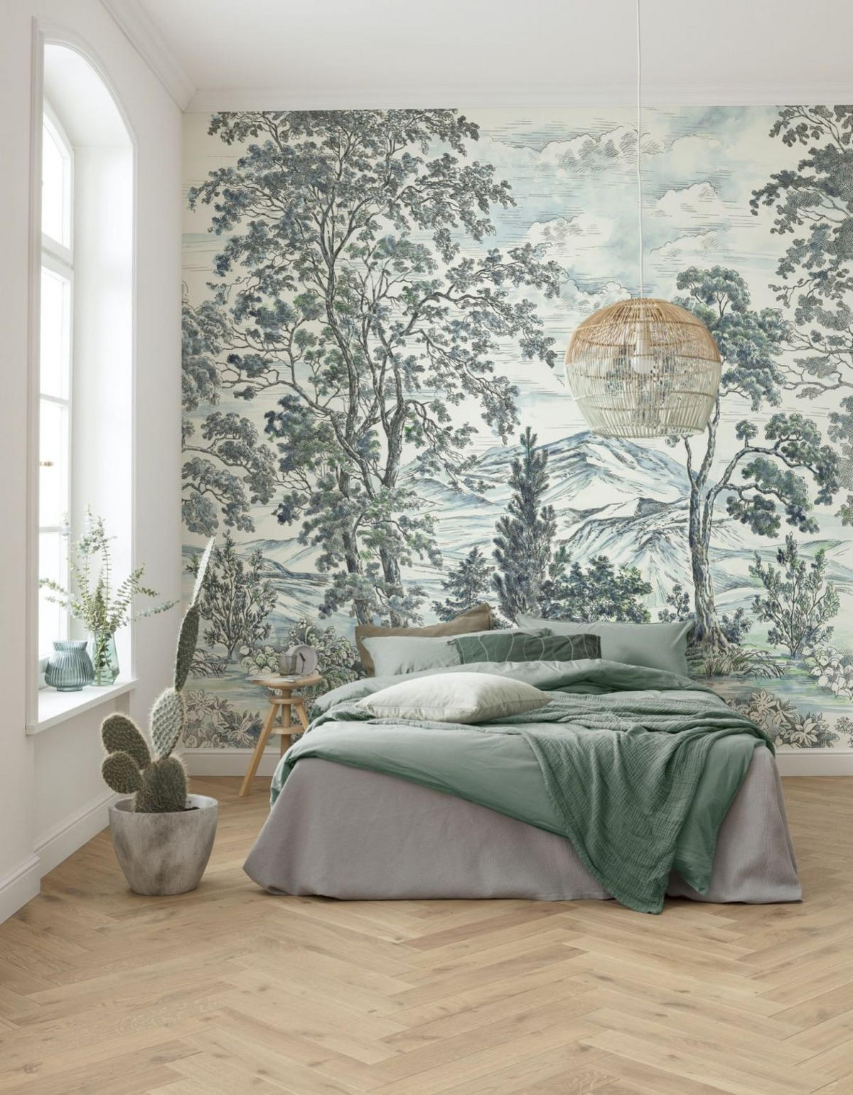 FOTOTAPETE Wald 250 x 280 cm - Blau, Papier (250/280cm) - Sanders & Sanders