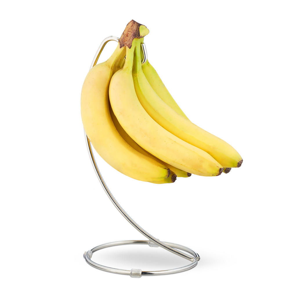 SUPORT Argintiu pentru banane cu cârlig metal 33 cm