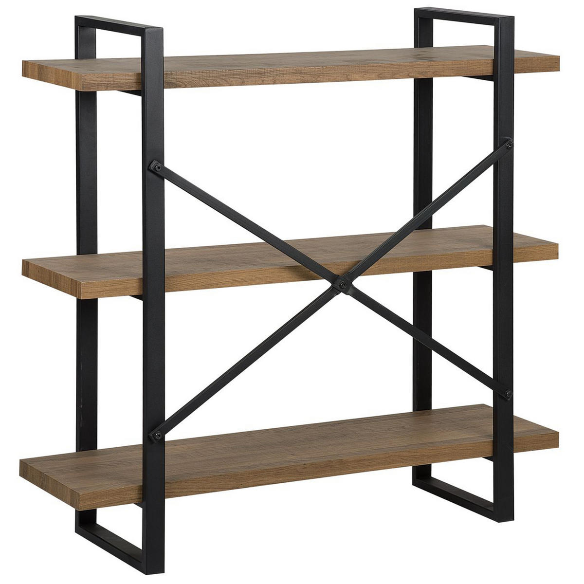 REGAL 3 Fächer Timber - Dunkelbraun, Holzwerkstoff (111/111/35cm) - Beliani