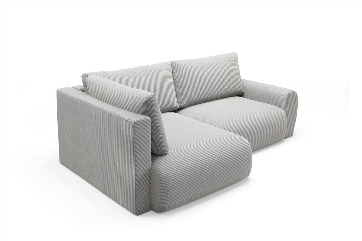 ECKSOFA Galan Mini Mit Schlaffunktion - Weiß, Holzwerkstoff/Textil (241/153cm) - Fun Möbel