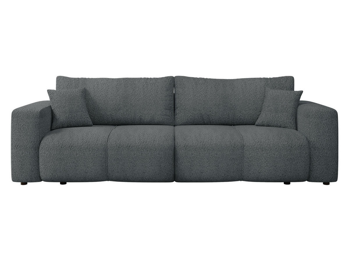 SCHLAFSOFA Furyn Boucle - Dunkelgrau/Schwarz, Holzwerkstoff/Kunststoff (248/82/92cm) - MIRJAN24