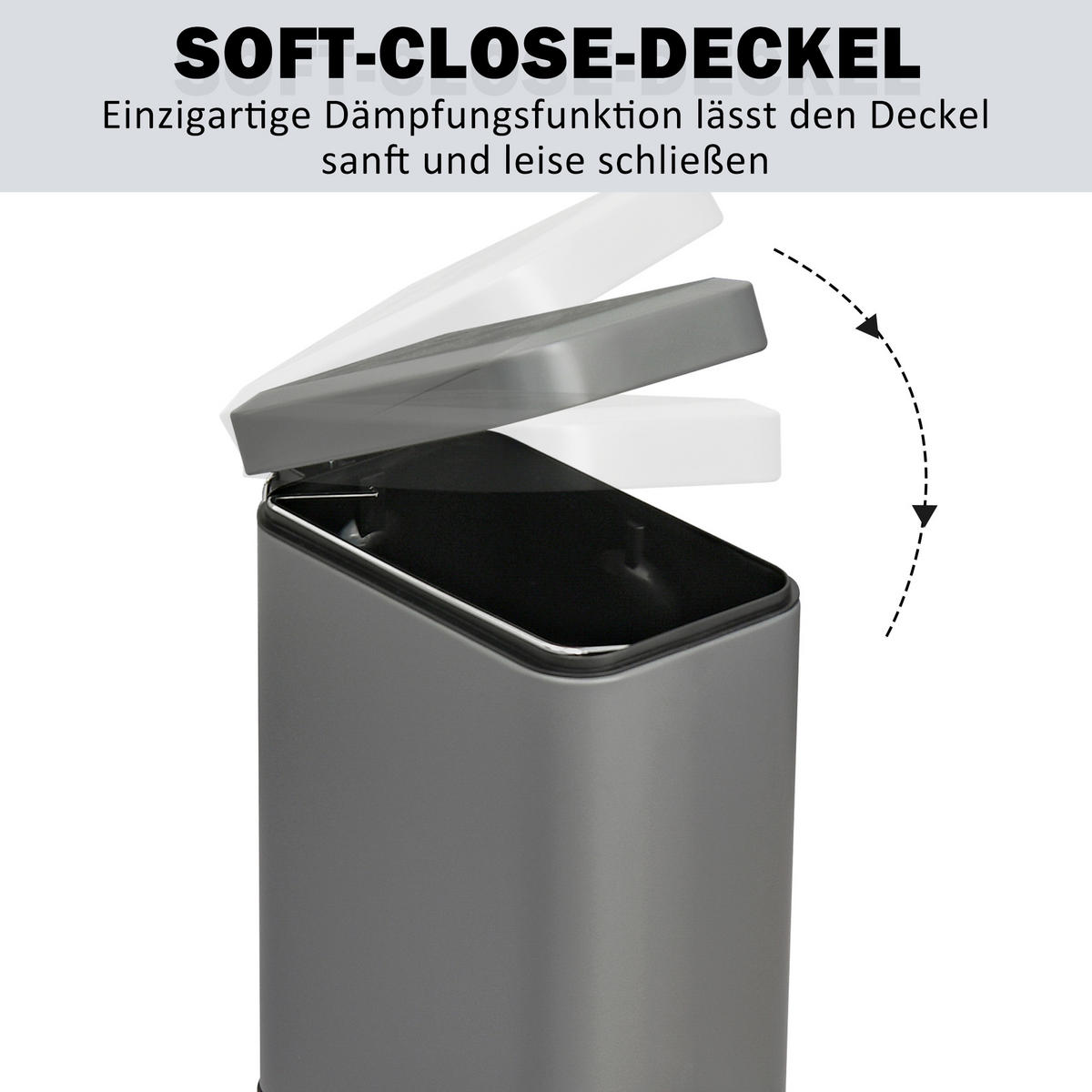 MÜLLEIMER, Eisen, Grau - Grau, Metall (14/32/29.2cm) - HOMCOM