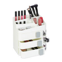 MAKE-UP-ORGANIZER - Weiß, Kunststoff (26/27.5/21cm) - Relaxdays