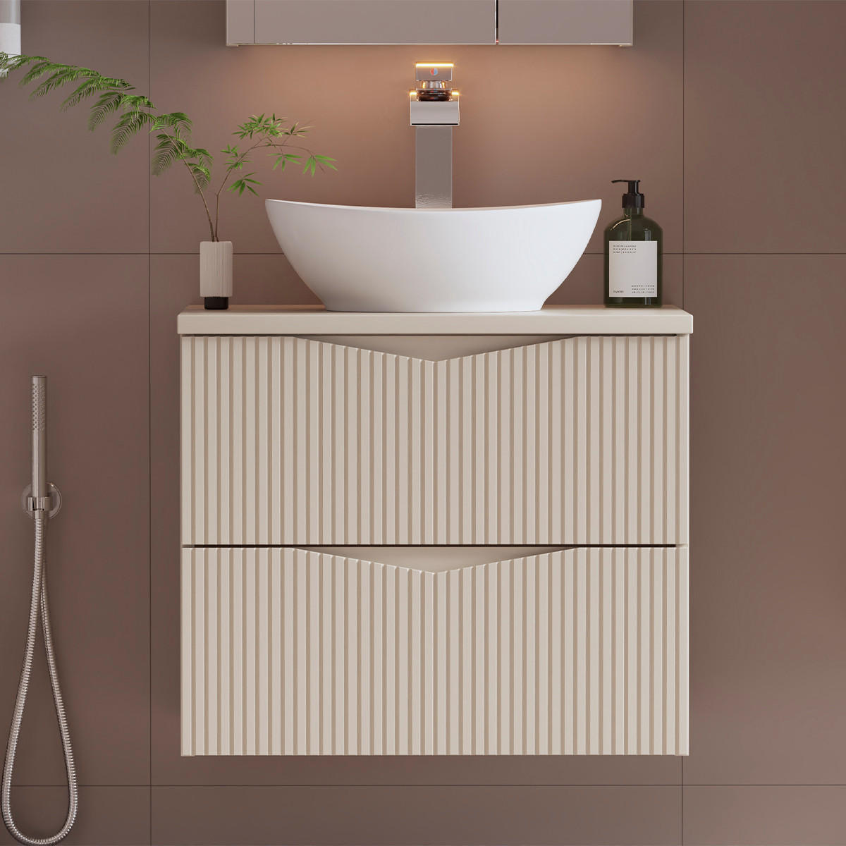 WASCHTISCH 60.6cm Tao Kaschmir - Beige, Holzwerkstoff (60.6/50/45.8cm) - Petits-meubles