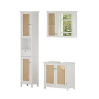 BADMÖBEL-SET Rosario Weiß 3 teilig, mit Hochschrank - Weiß, Holzwerkstoff (60/58/35cm) - Vicco
