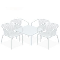 GARTEN ESSGRUPPE FICCARI, Gartenmöbel-Set 5-tlg, Weiß - Weiß, Kunststoff - KONSIMO®