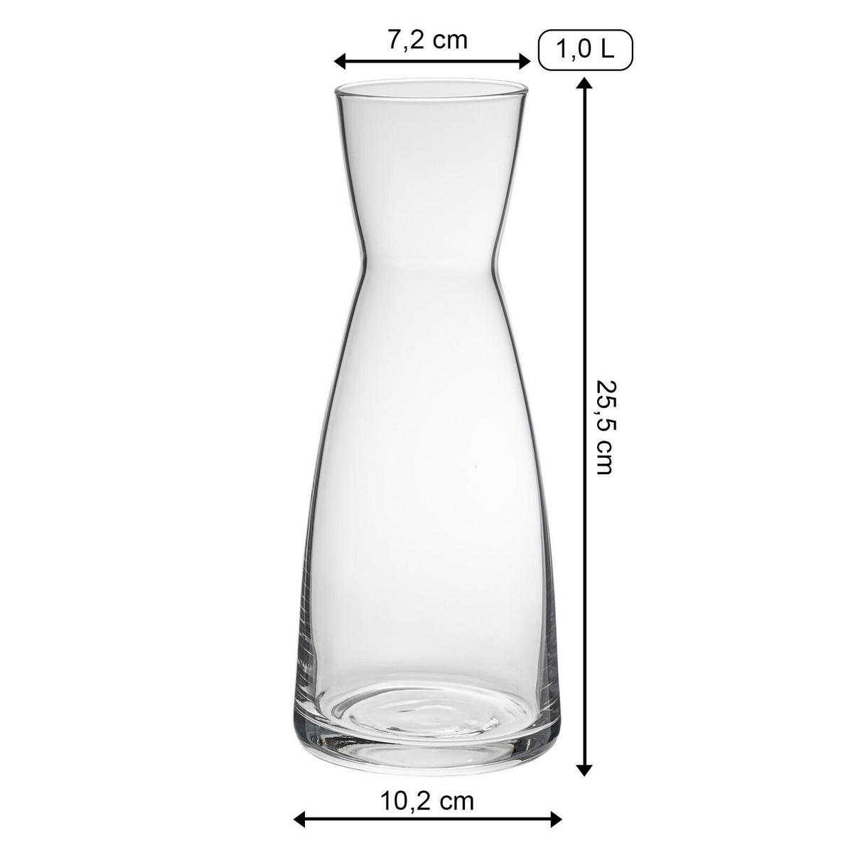 KARAFFEN YPSILON transparent 1 Liter 6er Set - Transparent, Glas (1L) - Bormioli Rocco