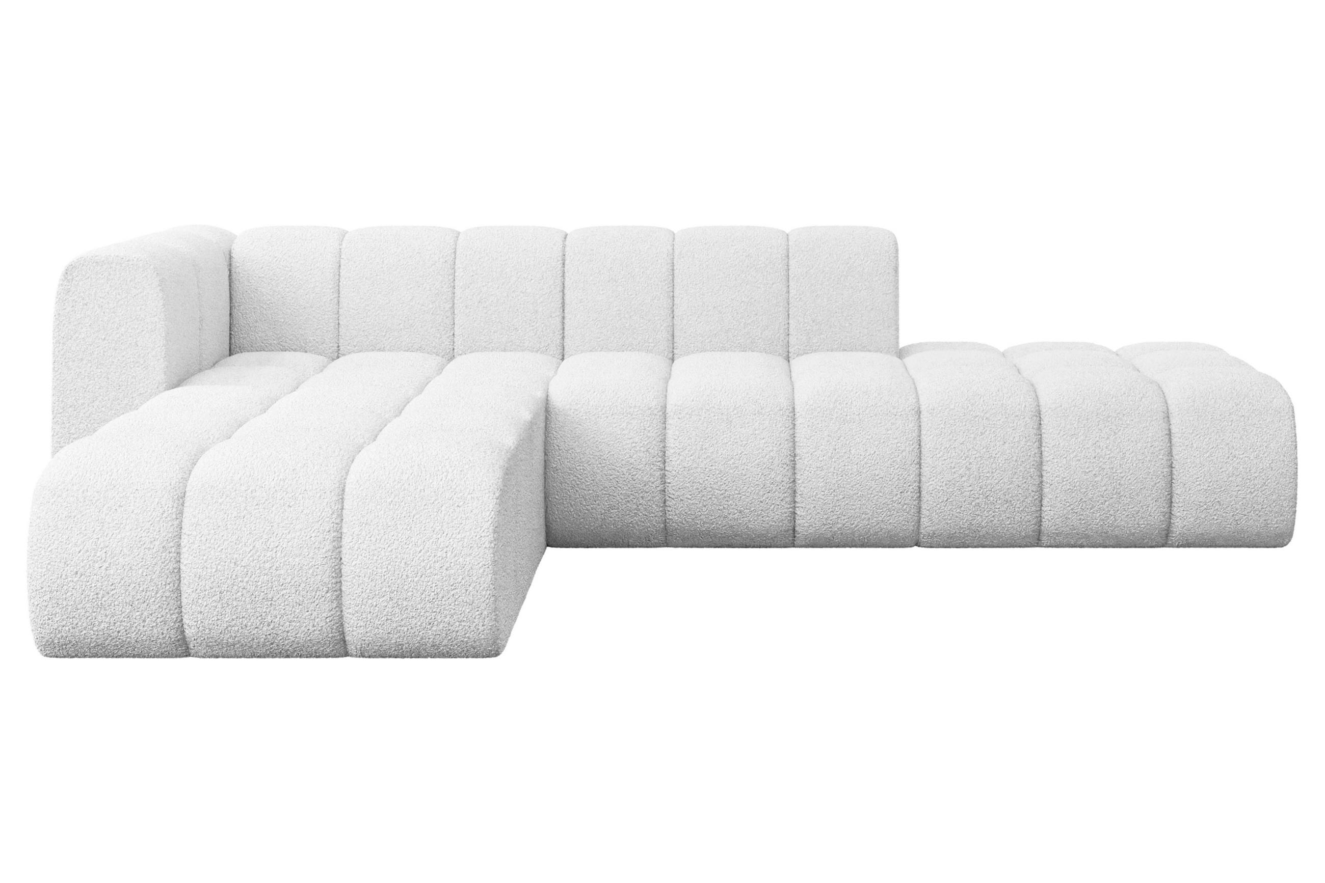 ECKSOFA modulares Sofa Zuvon-L1 - 296x177x70 cm Weiß - Weiß, Holzwerkstoff/Textil (296/177cm) - ALTDECOR