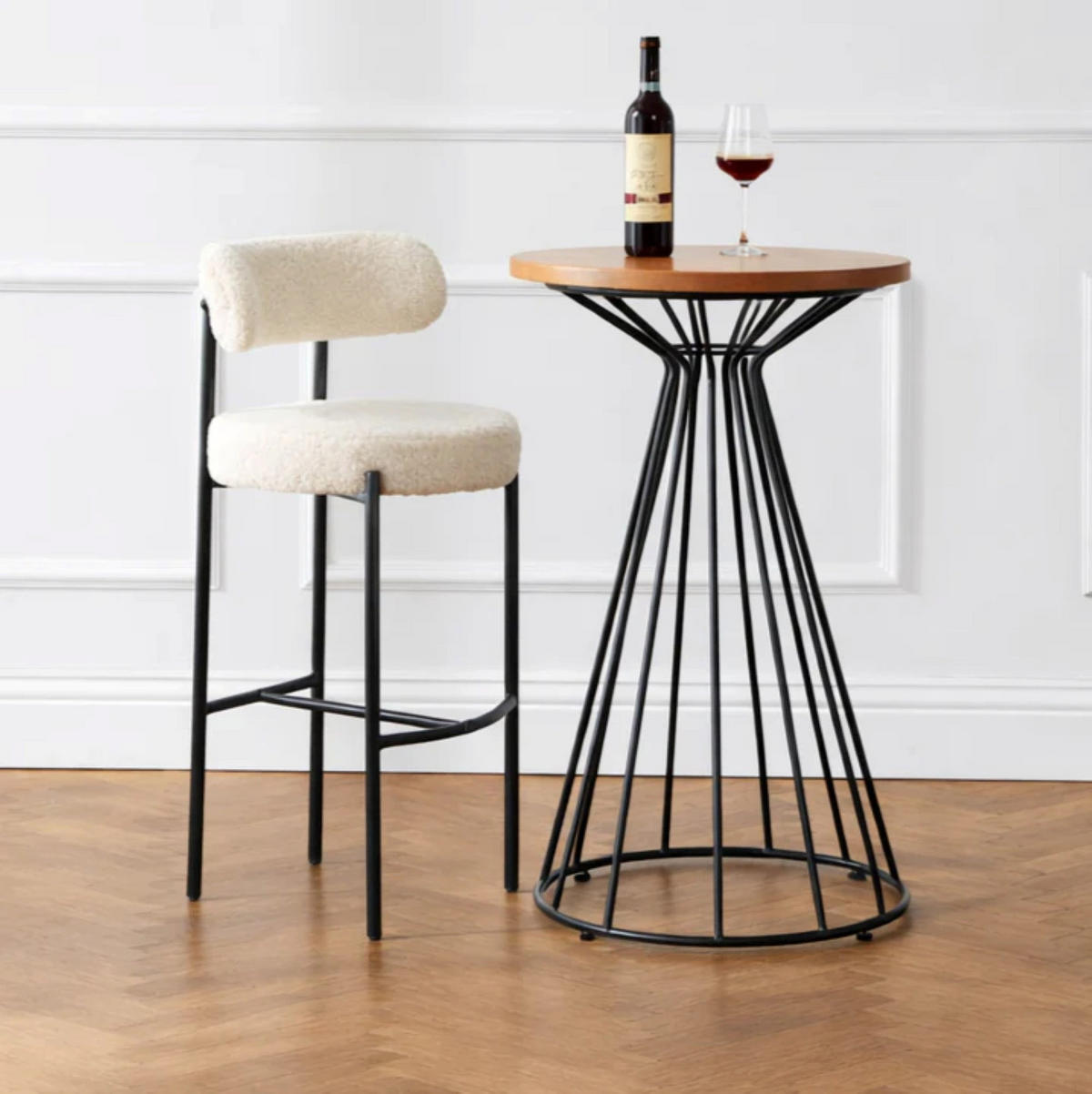 BARHOCKER 2er-Set Metall Weiß - Weiß, Metall (47/103/47cm) - Nordlys