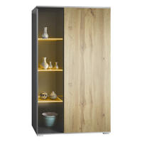 VITRINE Davos Eiche Wotan - Eiche Wotan, Holzwerkstoff (71.5/134/35cm) - Vladon