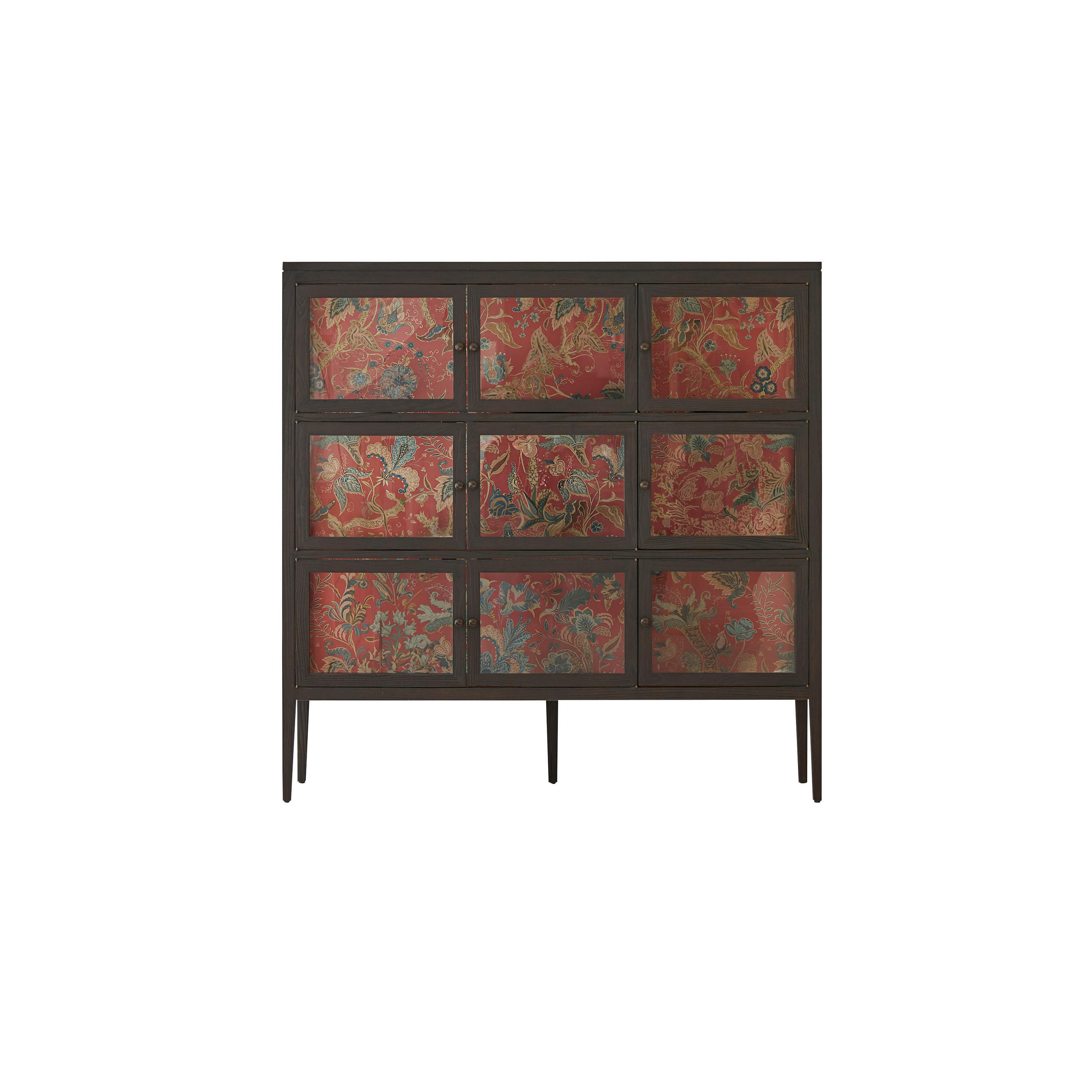 VITRINENSCHRANK Tana Schwarz aus Ulme - Schwarz, Holz (160/160/40cm) - Tikamoon