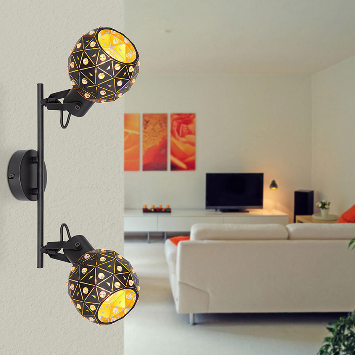 DECKENLEUCHTE Jodie Metall Schwarz - Schwarz, Metall (35/12/26cm) - Globo Lighting