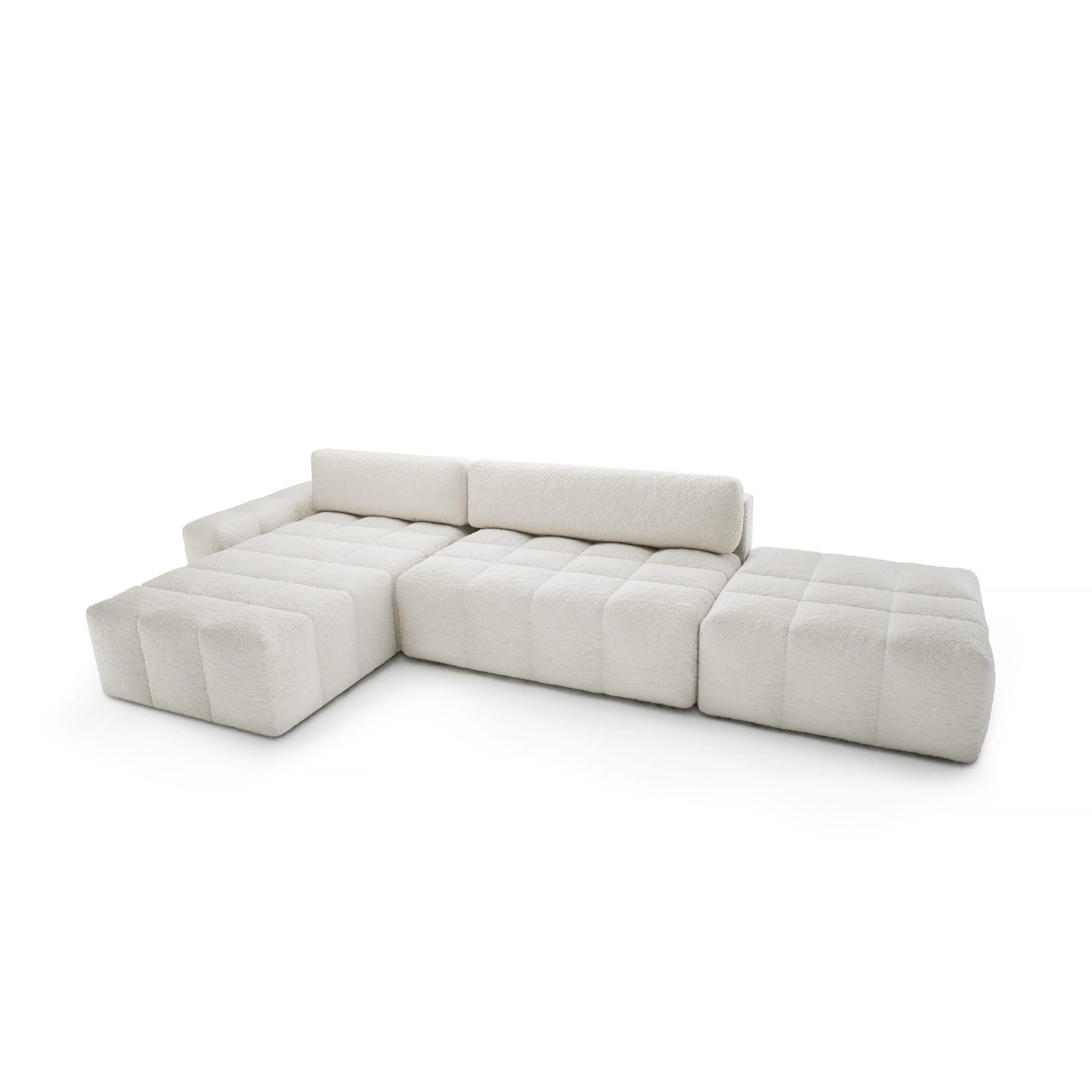 ECKSOFA mit Schlaffunktion Liptitz La, Creme - Creme, Textil (100/363cm) - Fedve