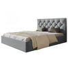 POLSTERBETT BOSTON SLIM, 160 x 200 cm mit Bettkasten und Lattenrost aus Holz, Farbe: Grau, Velourestoff - Grau, Holz/Kunststoff (160/200cm) - Alpi-Möbel