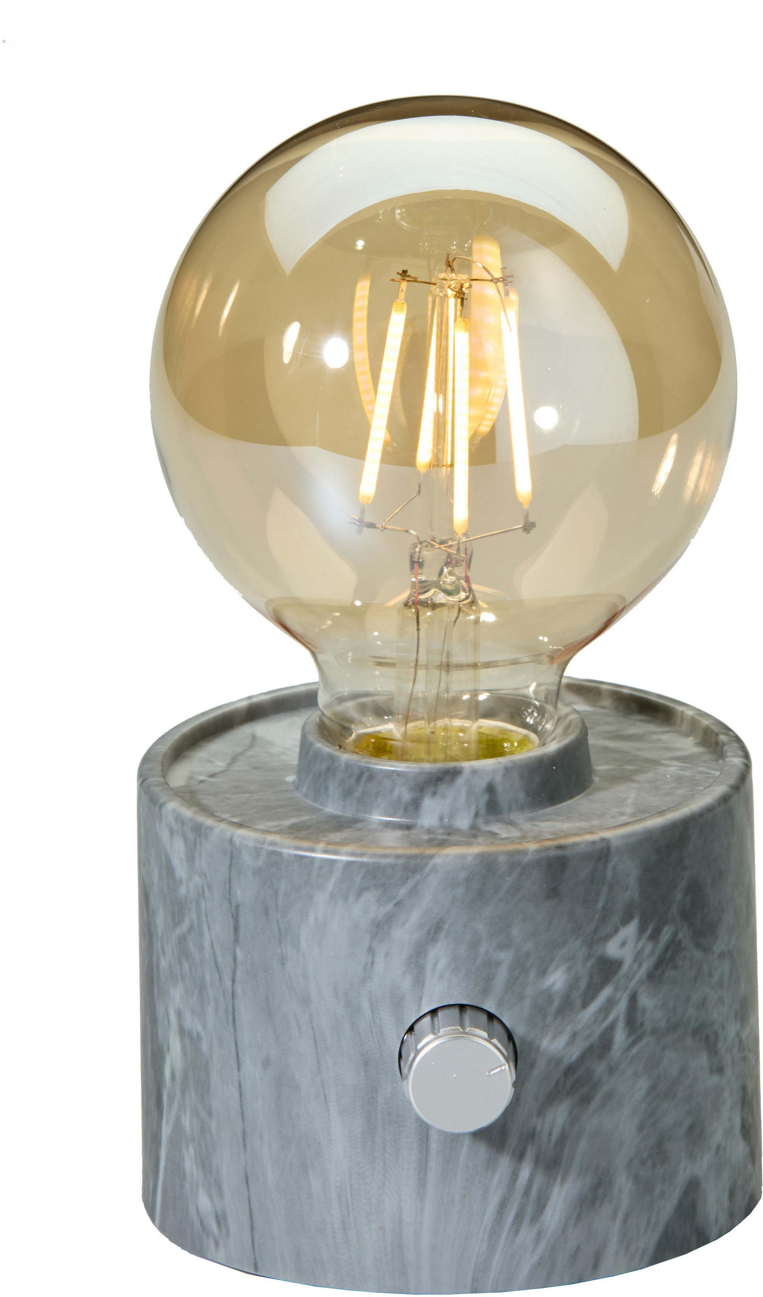 LED-TISCHLAMPE Vintage Edison dimmbar 10x9x16cm Marmor grau - Weiß, Kunststoff (10/8.7/16cm) - Northpoint