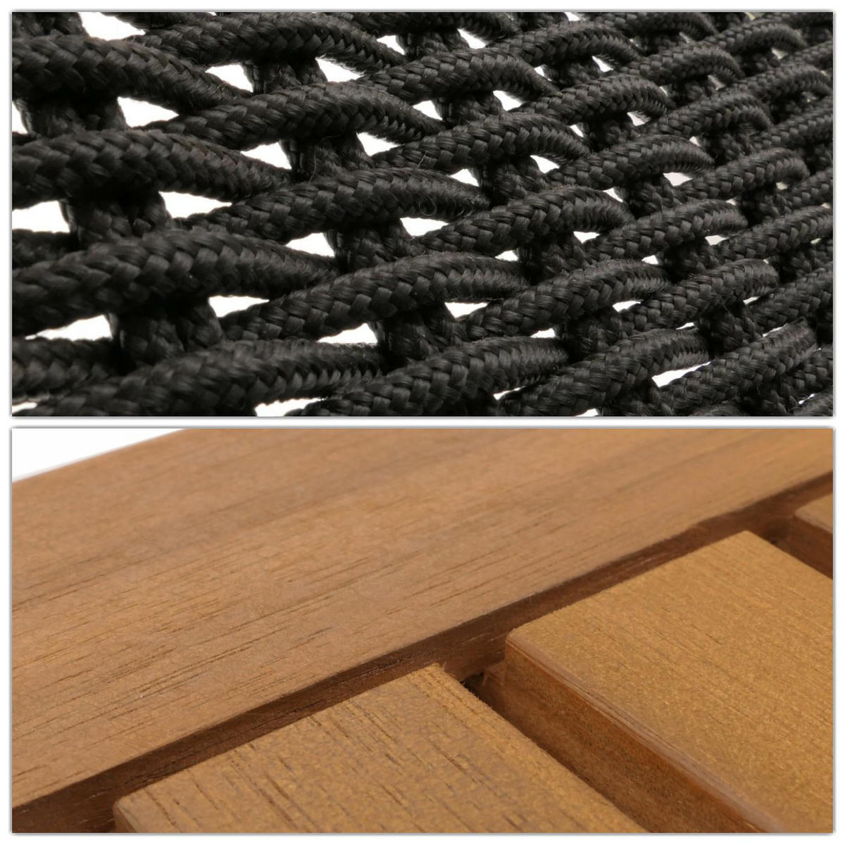 LOUNGE-GARTEN-GARNITUR Braun, Schwarz - Schwarz/Braun, Holz - MCW