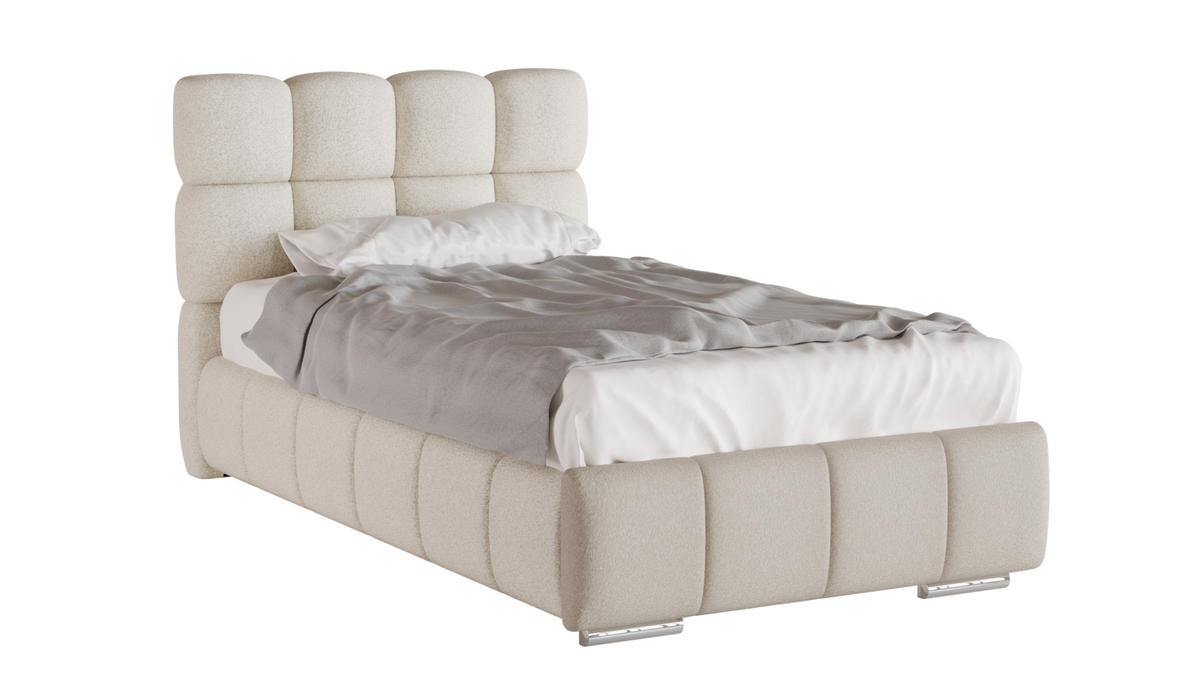 POLSTERBETT Bliss 100 x 200 cm mit Bettkasten und Lattenrost Federkernmatratze Pocket - beige - Beige, Holz (100/200cm) - Panda Möbel