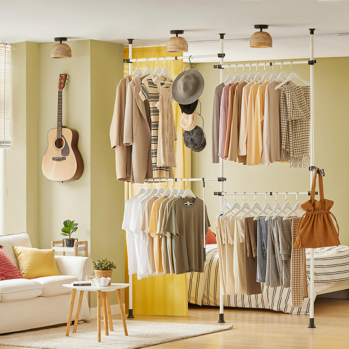 TELESKOP GARDEROBEN SYSTEM - Weiß, Kunststoff (226/285/3cm) - SoBuy