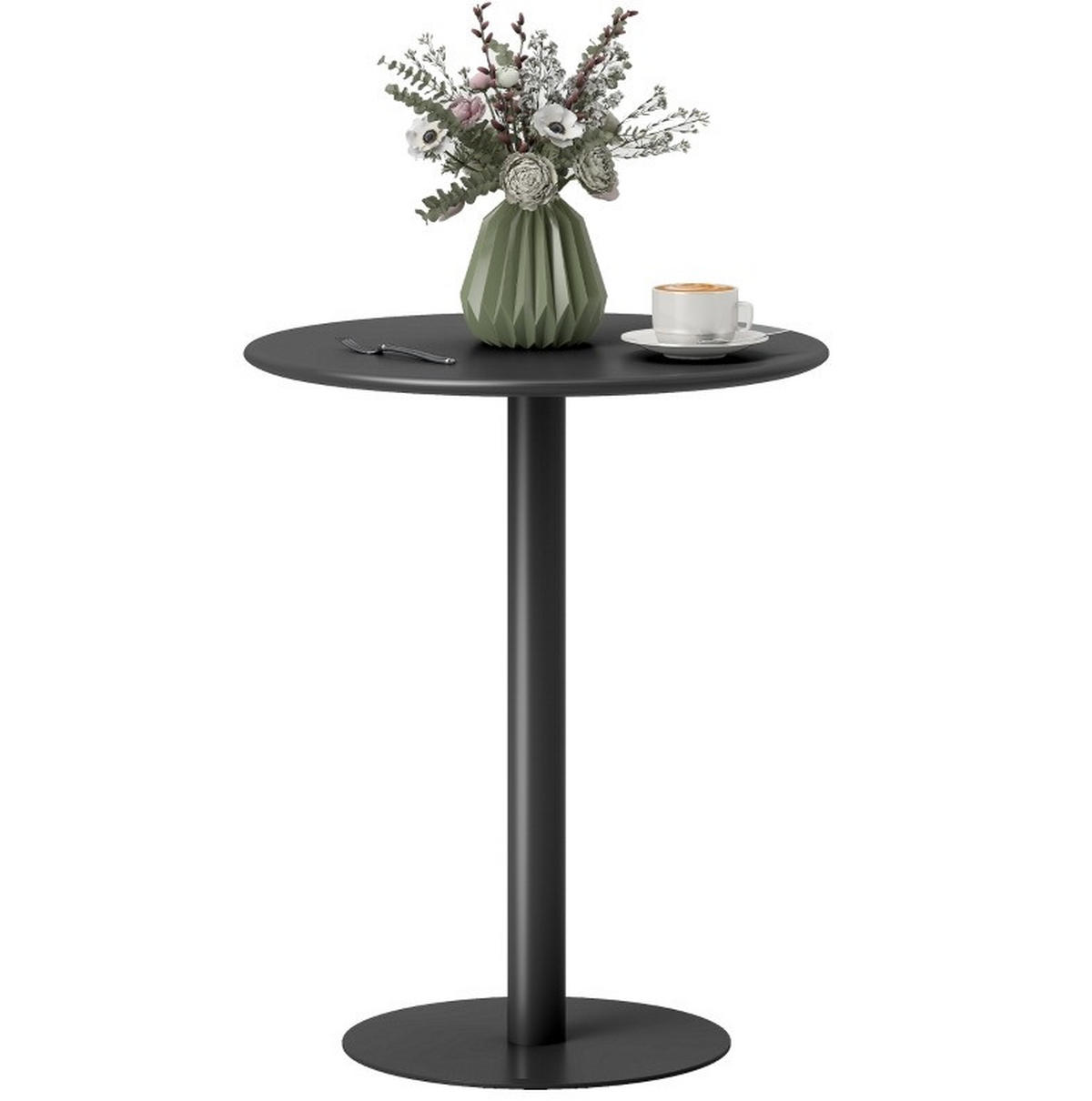 BLAGOVAONSKI stol 60/60/72 cm crni od čelika za 2 osobe - crna, metal (60/60/72cm) - OKWISH