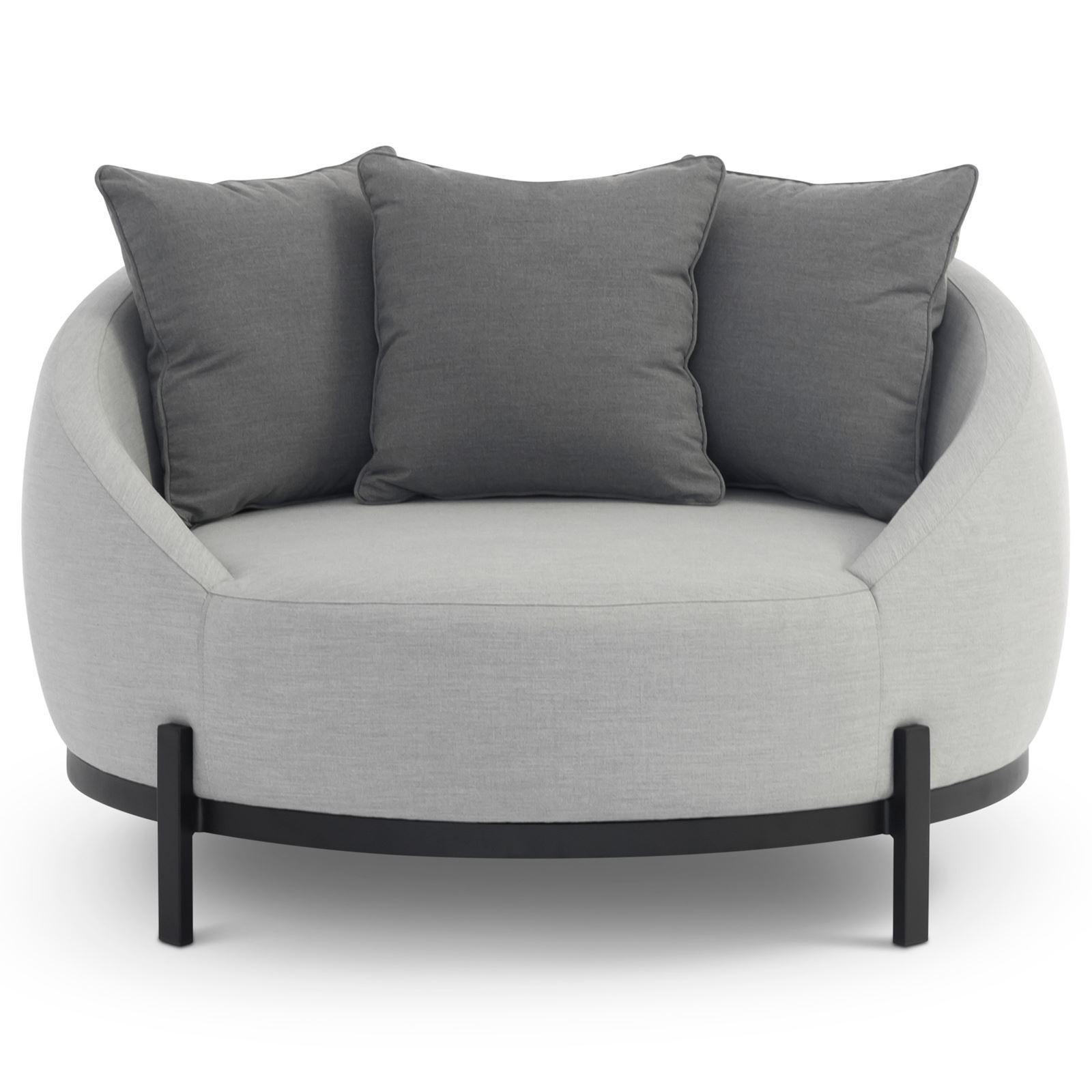 OUTDOOR-SOFA BARI - Hellgrau, Kunststoff (123/78/122cm) - IDIMEX