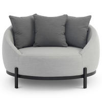 OUTDOOR-SOFA BARI - Hellgrau, Kunststoff (123/78/122cm) - IDIMEX