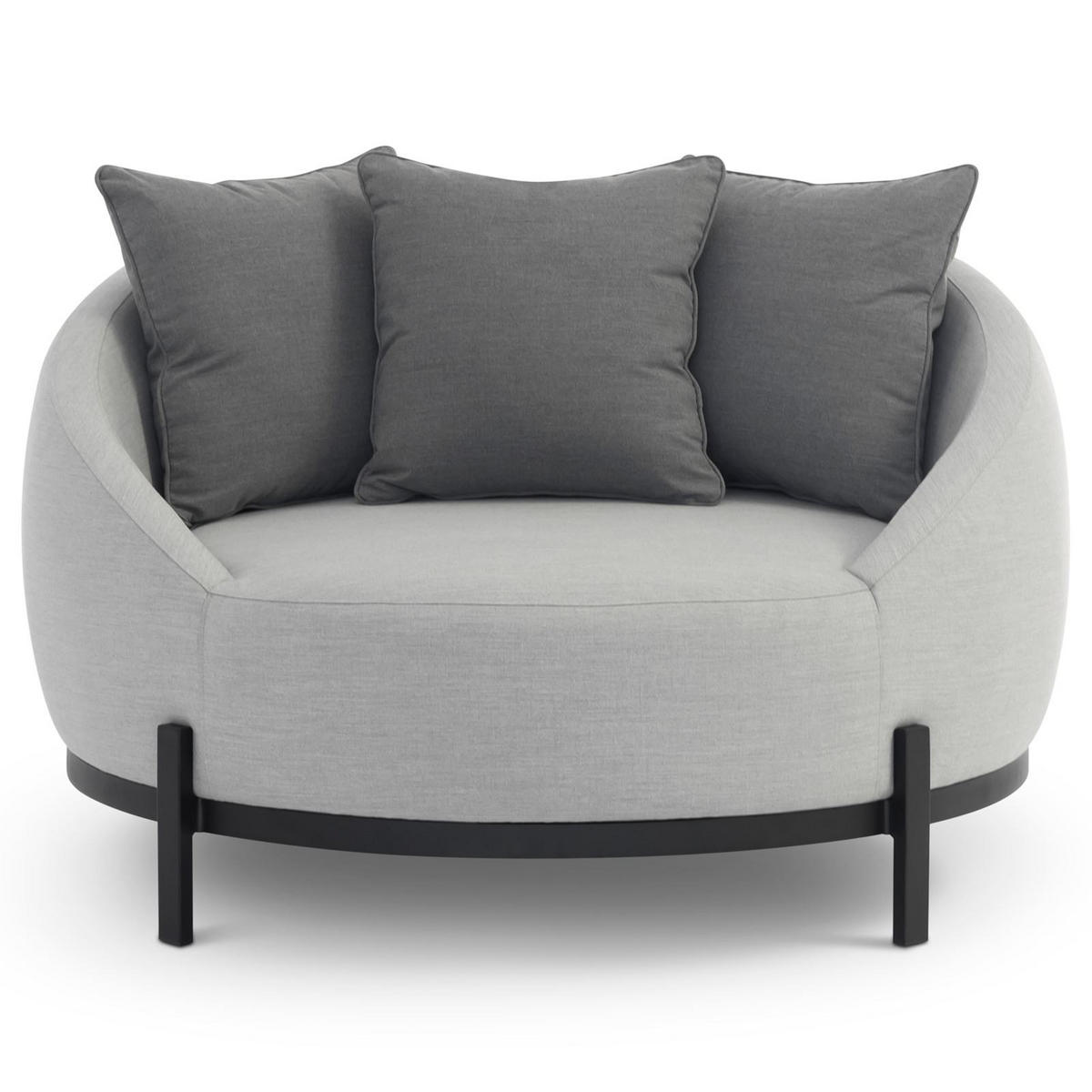 OUTDOOR-SOFA BARI - Hellgrau, Kunststoff (123/78/122cm) - IDIMEX