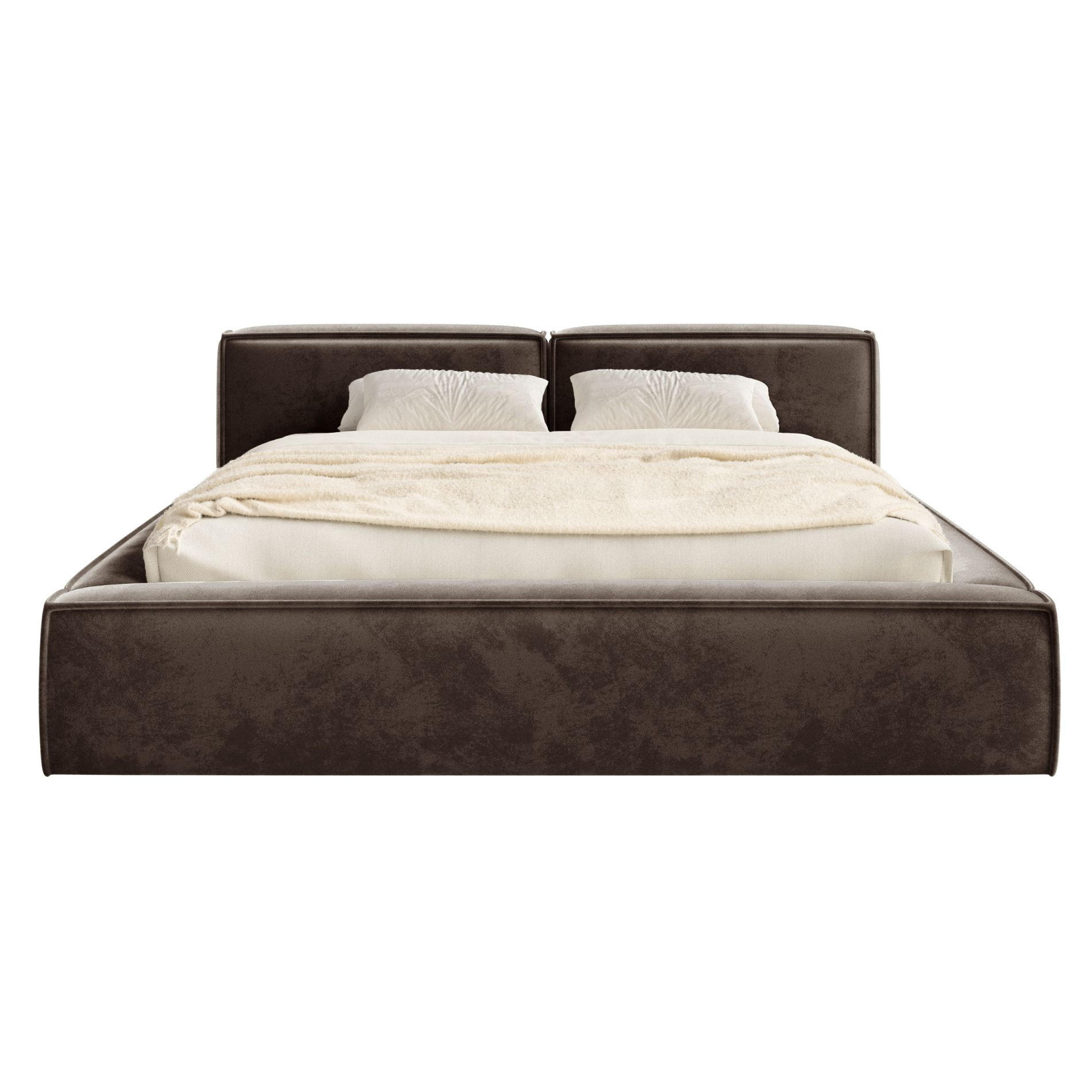 POLSTERBETT Tilves Slim Braun 140x200 cm - Schwarz/Braun, Kunststoff/Textil (140/200cm) - Selsey