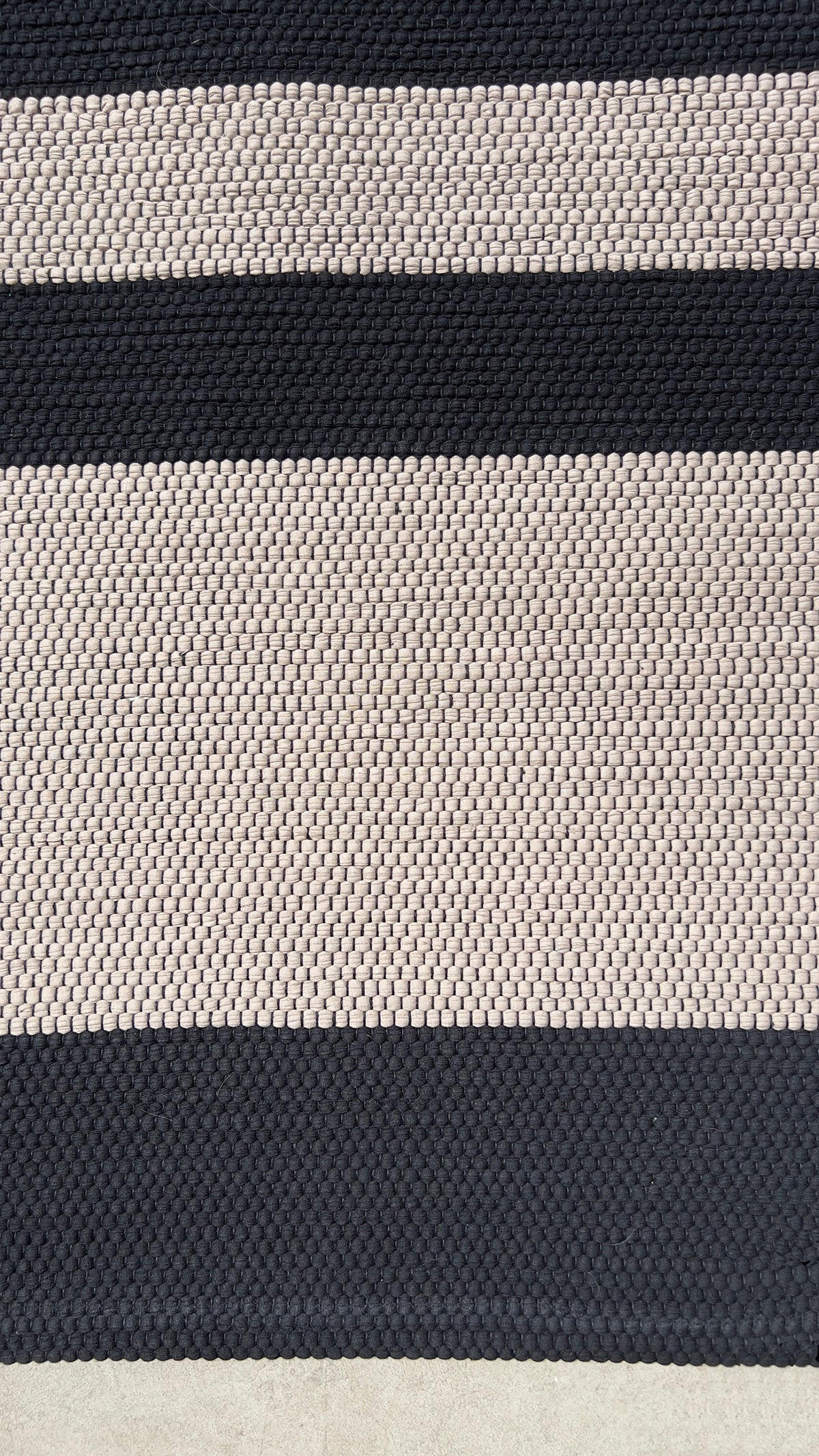 TEPPICH aus recycelter Baumwolle handgewebt schwarz - Schwarz, Naturmaterialien (160/230cm) - AFK Living