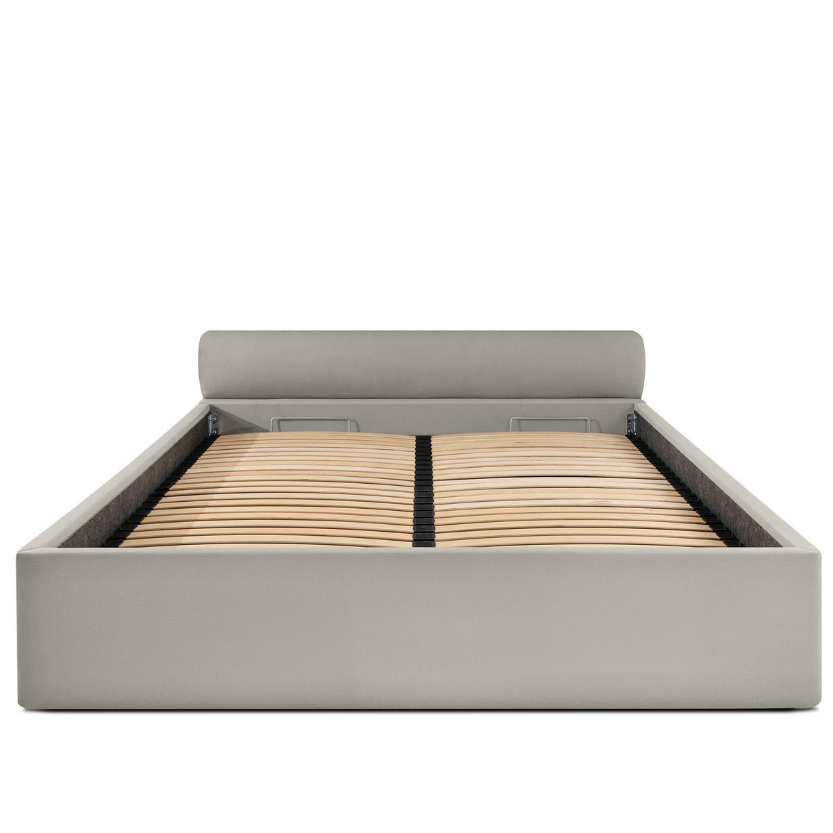 POLSTERBETT LUNEO - Creme/Schwarz, Holz/Holzwerkstoff (182/204cm) - KONSIMO®