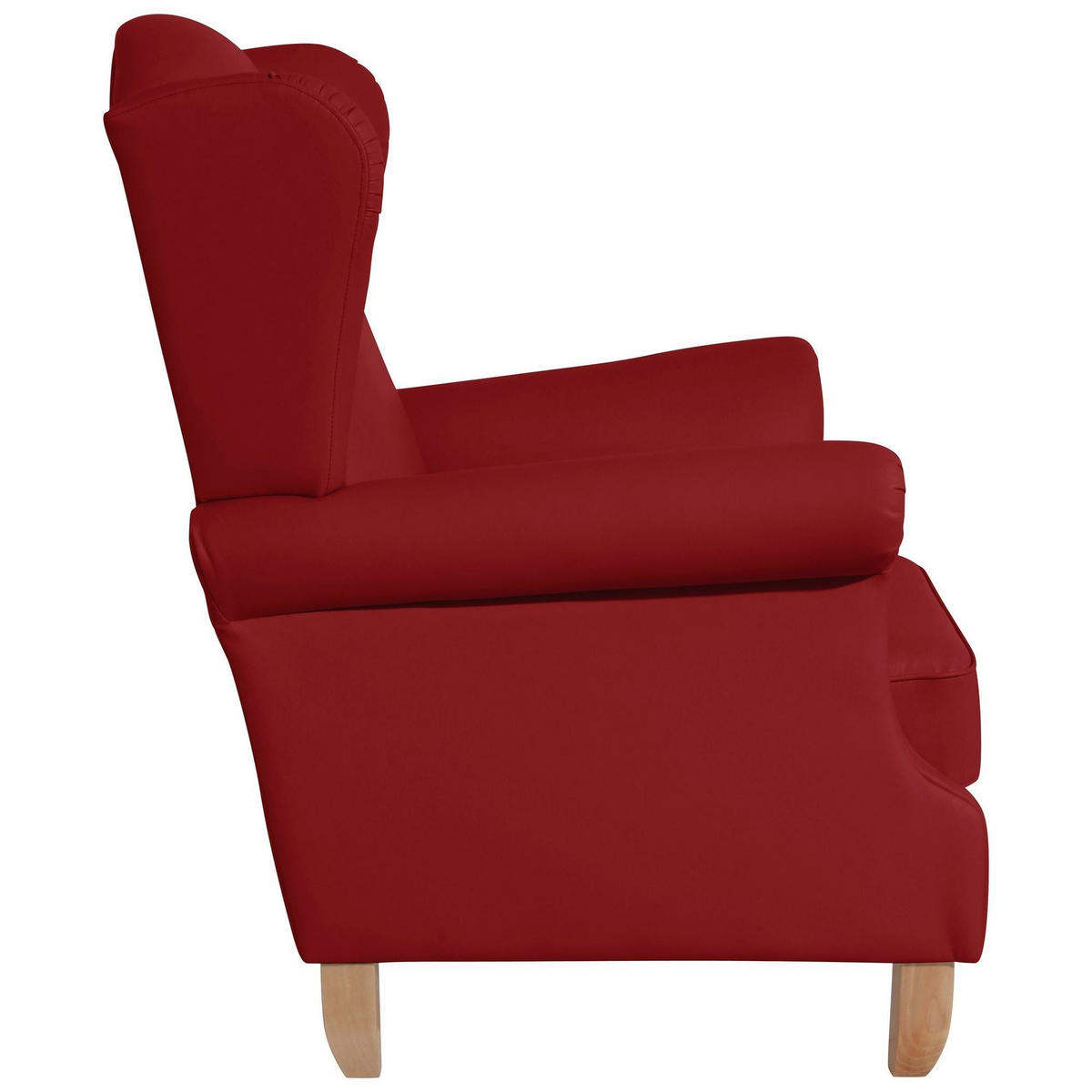 OHRENSESSEL Katria Bezug Kunstleder Buche natur / chili - Dunkelrot, Kunststoff (88/108/84cm) - 58aufmkessel