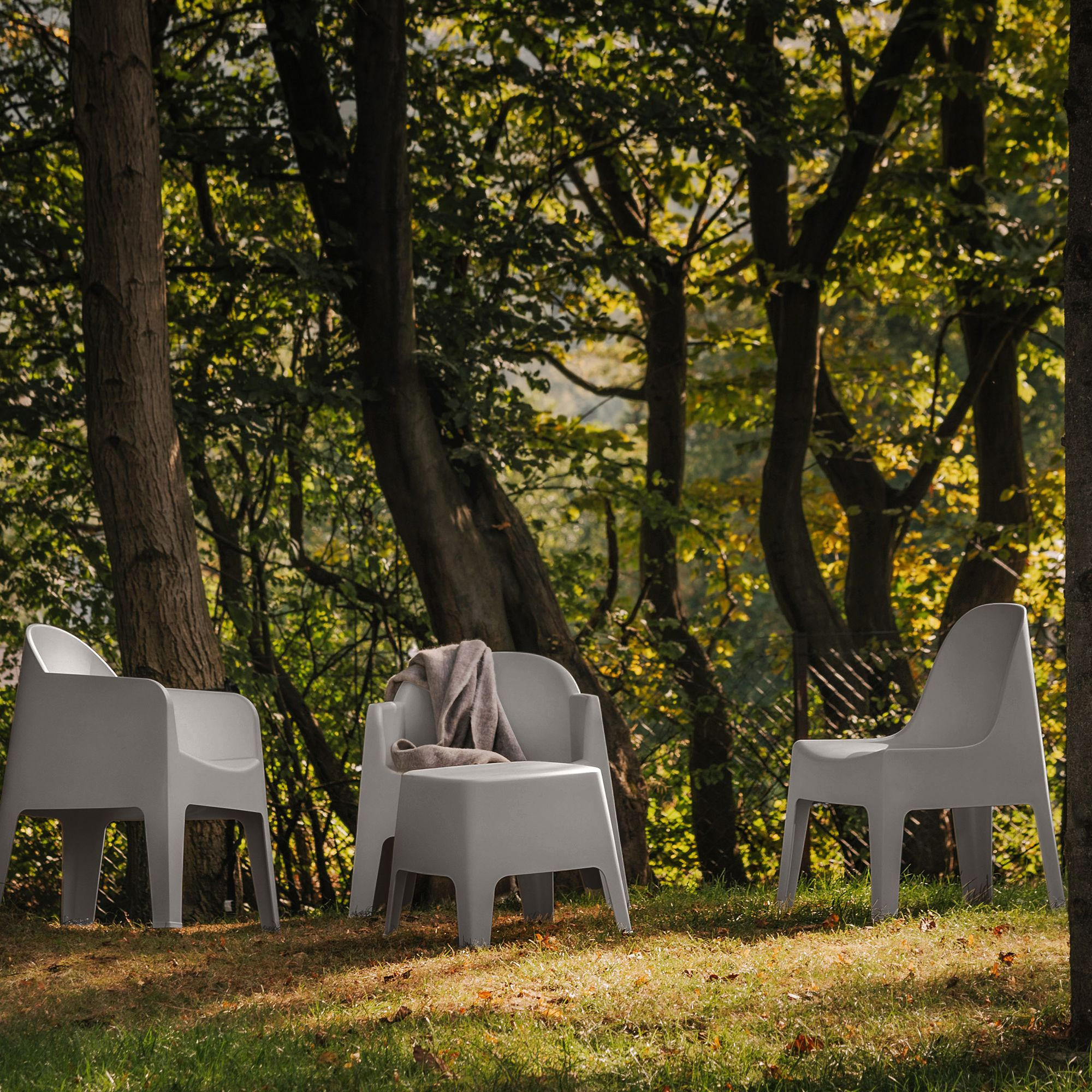 GARTENMÖBEL-SET MALUS, 3-tlg - Grau, Kunststoff - KONSIMO®