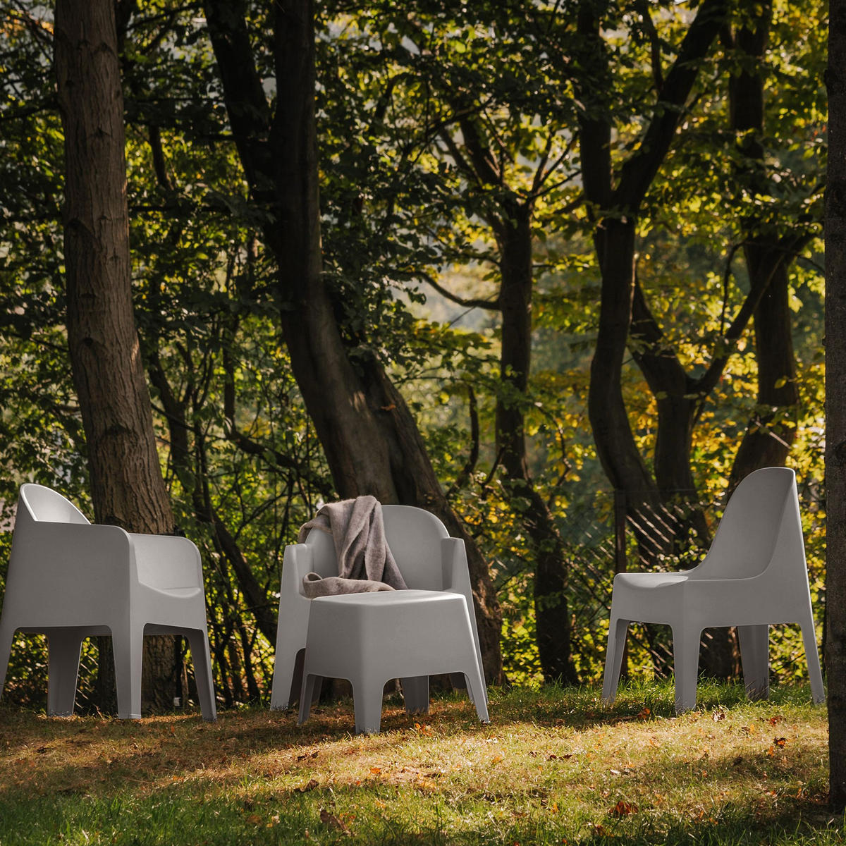 GARTENMÖBEL-SET MALUS, 3-tlg - Grau, Kunststoff - KONSIMO®