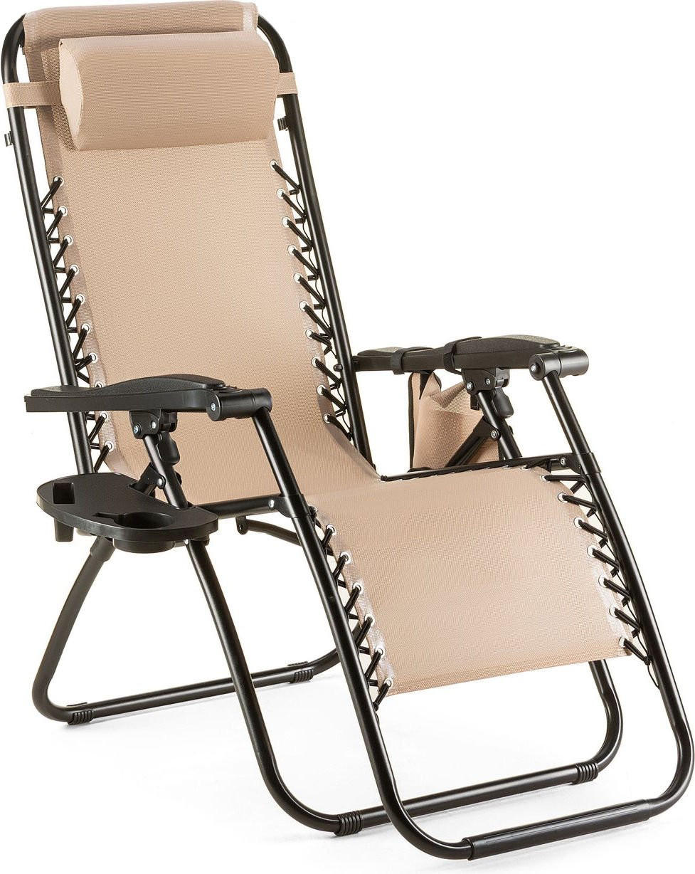 GARTEN-RELAXSESSEL bis 150 kg - Beige, Textil (175/75/43cm) - Outtec