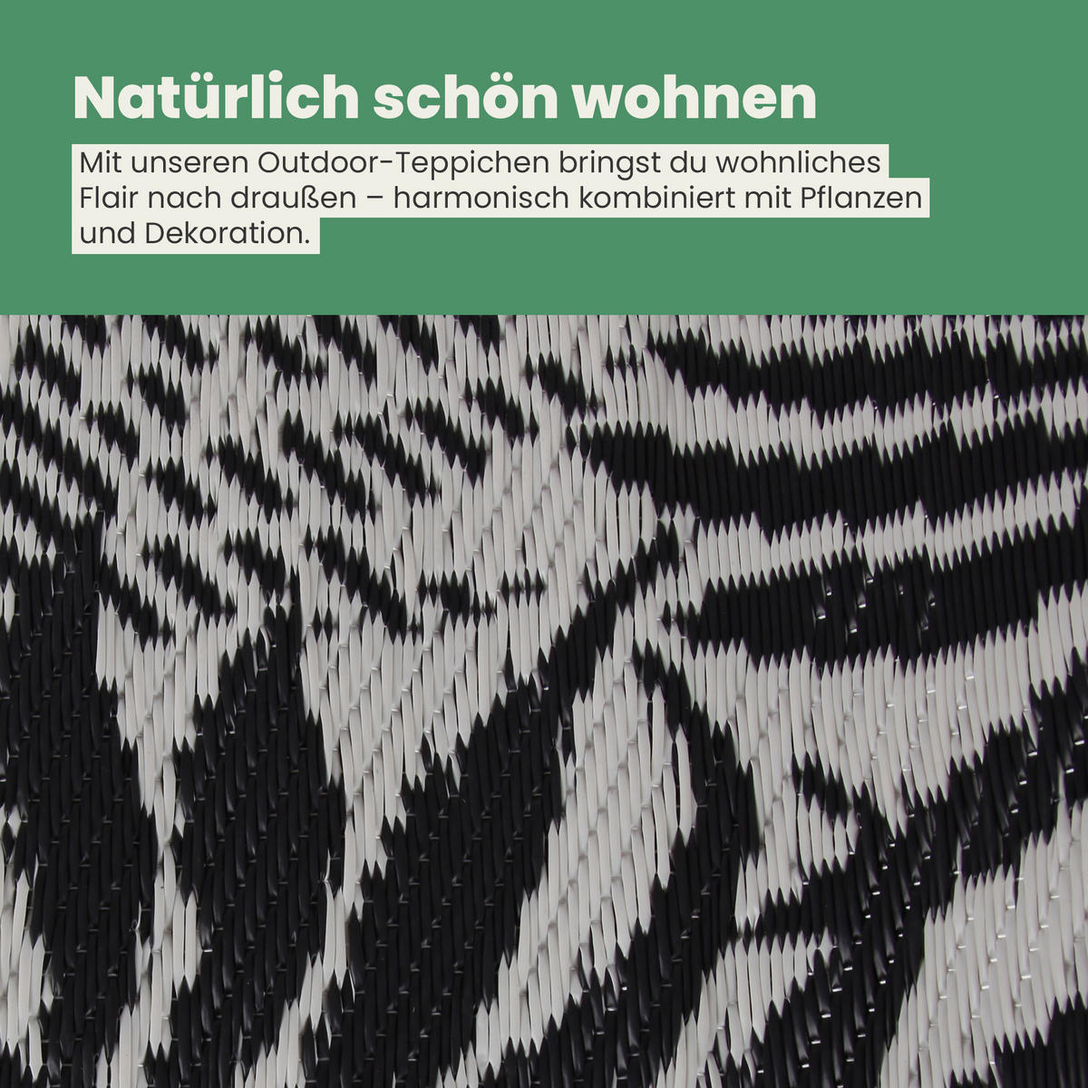 OUTDOORTEPPICH Teppich Wetterfest und UV-Beständig ( 120x180cm / Farn ) für Garten, Balkon, Terrasse - Hellgrau, Kunststoff (120/180cm) - Bestlivings