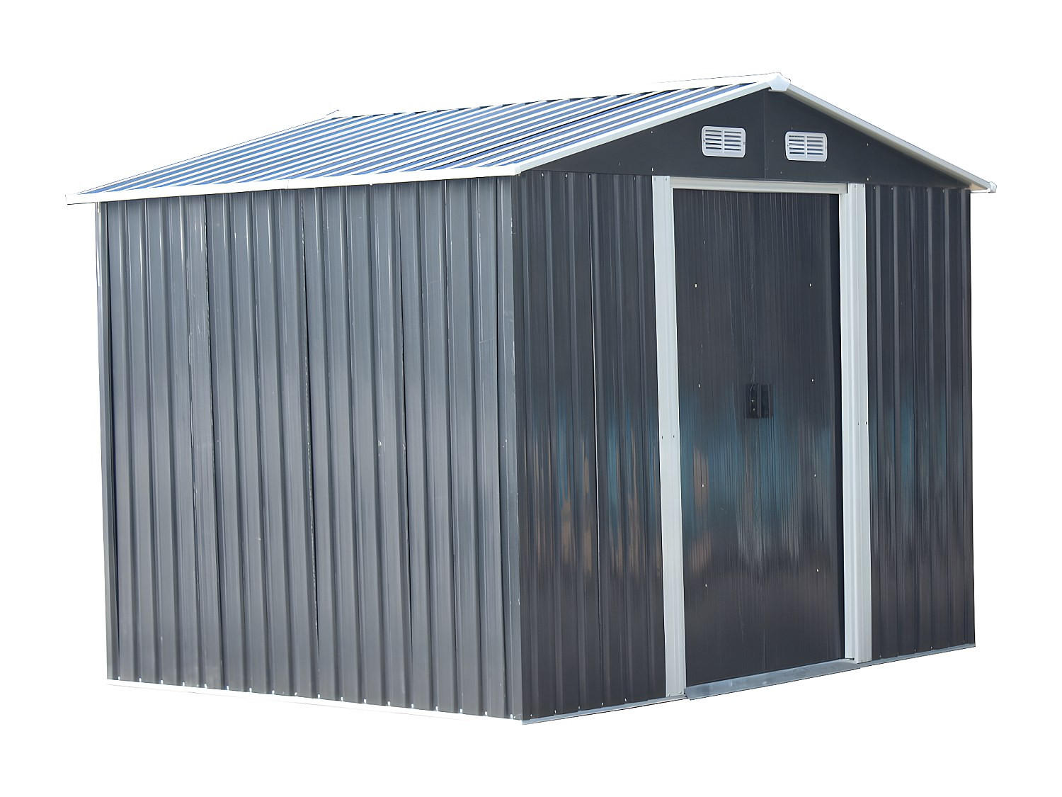SCHREBERGARTENHAUS - 247 cm x 191 cm - metall - anthrazitgrau Manso - Anthrazit, Metall (247/170/191cm) - Vente-Unique