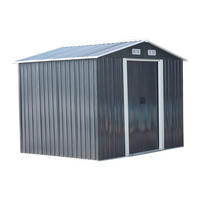 SCHREBERGARTENHAUS - 247 cm x 191 cm - metall - anthrazitgrau Manso - Anthrazit, Metall (247/170/191cm) - Vente-Unique
