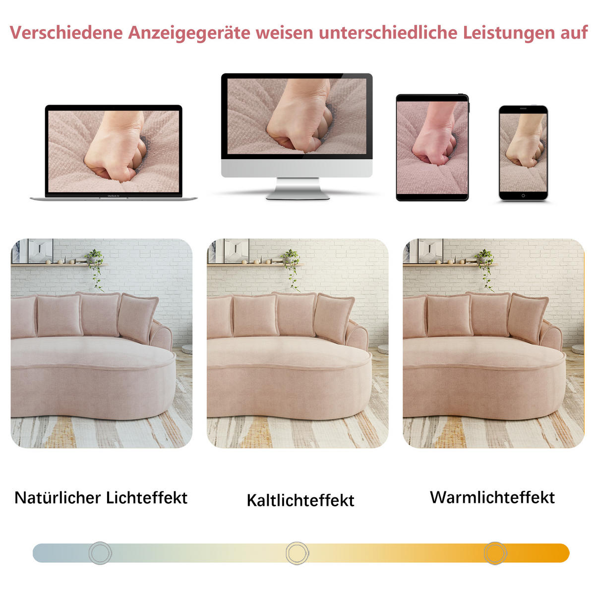 ECKSCHLAFSOFA Chenille Rosa mit Kissen - Rosa, Textil (252/164cm) - WISHDOR